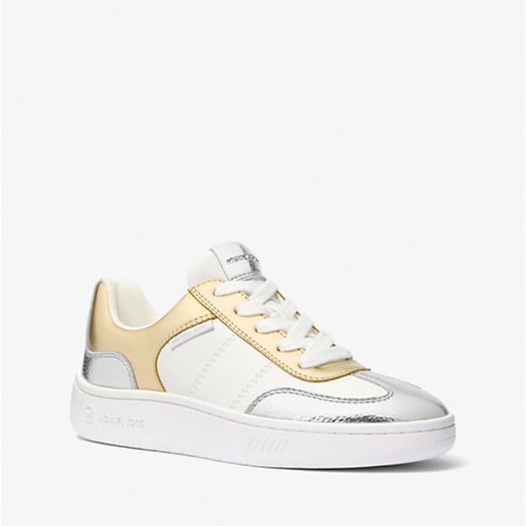 NIB Michael Kors Kai Lace Up Sneakers in PL Gold Multi size 7.5M MSRP $175 - Picture 1 of 4